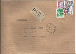 TYPE MARIANNE DE DECARIS N° 1263 + COMPL. SUR LETTRE RECOMMANDEE DE TOULOUSE / 7.3.1963 - 1960 Marianne (Decaris)