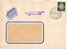 58036 - DDR - 1958 - 20Pfg Dienst (Zahnmgl.) EF A Fenster-Dienstbf DORNBURG M. Propagandastpl - Sonstige & Ohne Zuordnung