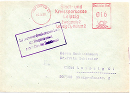 58040 - DDR - 1953 - 16Pfg AbsFreistpl A Bf LEIPZIG - STADT- UND KREISSPARKASSE ... -> Leipzig, M. Propagandastpl - Lettres & Documents