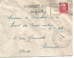 France-enveloppe  Cachet à Date 1947- Intendance De L'Air De Dijon (21- Côte D'Or) - 1921-1960: Periodo Moderno