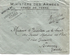 France-enveloppe  Cachet à Date 1946 - Ministère Des Armées -Armée De Terre - 1921-1960: Période Moderne