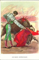 Spagna, Corrida, "un Buen Derechazo", Illustrazione, Illustratore Da Identificare - Corrida