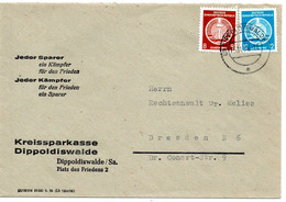 58054 - DDR - 1954 - 12Pfg. Dienst MiF A Bf DIPPOLDISWALDE -> Dresden, M. Propagandaeindruck - Other & Unclassified