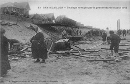 17-CHATELAILLON- LA PLAGE RAVAGEE PAR LA GRANDE MAREE D'AOÛT 1912 - Châtelaillon-Plage