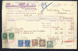ANCONA -MIGLIARINI DEPOSITI ZUCCHERO OLIO LEGUMI RISI -FATTURA DEL 1936 - Invoices