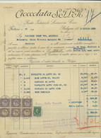CIOCCOLATA SOCIETà INDUSTRIALE LAVORAZIONE CACAO -BOLOGNA -FATTURA DEL 1935 - Rechnungen