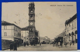 (F) FAENZA, PIAZZA VITTORIO EMANUELE, ANIMATA VIAGGIATA 1910 - Faenza