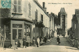 Massay * La Rue De L'église Du Village * Commerce  Bazar * Villageois - Autres & Non Classés