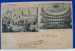 (F) FANO, VEDUTINE- SIPARIO TEATRO DELLA FORTUNA E INTERNO DEL TEATRO  VIAGGIATA 1900 - Fano