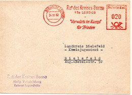 58067 - DDR - 1962 - 20Pfg AbsFreistpl A Bf BORNA - ... VORWAERTS IM KAMPF FUER FRIEDEN -> Westdeutschland - Brieven En Documenten