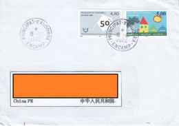 Andorra-French Air Mail Cover To China — 1999 Recycling/International Society Of Photografic Art Stamps - Covers & Documents