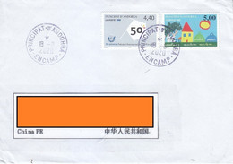Andorra-French Air Mail Cover To China — 1999 Recycling/International Society Of Photografic Art Stamps - Cartas