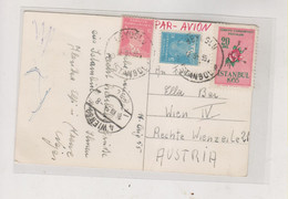 TURKEY 1955 ISTANBUL  Nice Airmail Postcard To Austria - Covers & Documents