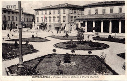 MONTEVARCHI - PIAZZA VITTORIO VENETO E PIAZZA MAZZINI (AREZZO) ED.GIUSTINO - VG 1932 FP - 6626 - Arezzo