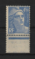 Frankreich 1947 Michel Nr. 797 ** Unterrand, Yvert No. 718A A ** Outremer NsC BdF, 4,50F Marianne De Gandon, 2 Scans - Neufs