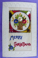 Carte Brodée  Merry Christmas Dentelle Lace - Bestickt