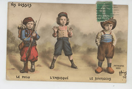 GUERRE 1914-18 - Jolie Carte Fantaisie "Nos Gosses " - Le Poilu , L'Embusqué Et Le Bourgeois - Par MORIZET - War 1914-18