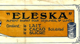 1914  ELESKA LAIT CACAO SUCRE  Paris B.E. VOIR SCANS    REBUS   "Le K.K.O. "L.S.K." Est S.KI  " - 1900 – 1949