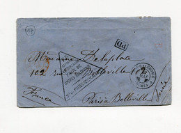 !!! NOUVELLE CALEDONIE, LETTRE DE NOUMEA POUR PARIS DE 1876, CACHET AFFRANCH EN NUMERAIRE FAUTE DE TIMBRES - Covers & Documents