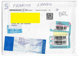 HERZELIZA Israël Registred Letter To France 05/10/2017 Réexp To Other Address - Cartas & Documentos