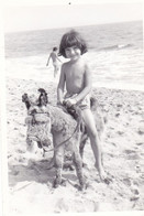 Old Real Original Photo - Naked Little Girl On A Donkey - Ca. 12.5x8.5 Cm - Anonymous Persons