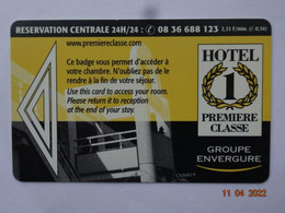 TELECARTE PHONECARD BADGE CLEF D'HOTEL 1 PREMIERE CLASSE - Hotelzugangskarten