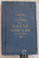 Carte Du Cours De La MARNE D'Epernay à La SEINE Par VUILLAUME, 1930 - Navigation, Yachting - Cartas Náuticas