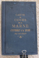 Carte Du Cours De La MARNE D'Epernay à La SEINE Par VUILLAUME, 1930 - Navigation, Yachting - Nautical Charts