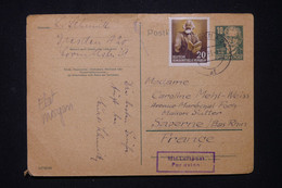 ALLEMAGNE - Entier Postal + Complément De Dresden Pour La France En 1953 Par Avion - L 119265 - Postales - Usados
