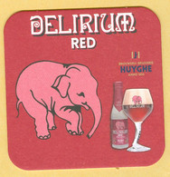 1 S/b Bière Delirium Red (dim:9,2cm) Couleur D'éléphant Rose Claire - Beer Mats