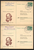 DDR P85A-1aA-83 C1-a 2 Antwort-Postkarten Zudruck AK GANZSACHEN KARL MARX  Gebraucht - Privé Postkaarten - Gebruikt