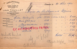 87- LIMOGES- FACTURE ASSURANCES LOUIS THUILLAT-DOCTEUR EN DROIT-28 BD CARNOT- 1944-RARE CACHET REQUISITIONS GUERRE - Bank En Verzekering