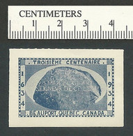 B68-09 CANADA 1934 Beauport Quebec Stone Poster Stamp 2d MHR Blue - Viñetas Locales Y Privadas