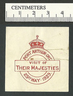 B68-11 CANADA 1939 Royal Visit Port Arthur Ontario Label MNH Stain - Vignettes Locales Et Privées