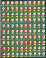 B69-13 CANADA Christmas Seals 1952 MNH Sheet Of 100 - Viñetas Locales Y Privadas