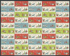 B69-16 CANADA 1957 Christmas Seals Sheet Of 100 MNH - Privaat & Lokale Post