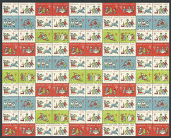 B69-16 CANADA 1957 Christmas Seals Sheet Of 100 MNH - Werbemarken (Vignetten)