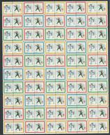 B69-17 CANADA 1958 Christmas Seals Sheet Of 100 MNH Snowman - Vignette Locali E Private