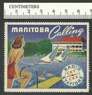 C07-65 CANADA Manitoba Calling Radio Stamp - 6 Swimming MNH - Werbemarken (Vignetten)