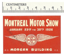 C10-45 CANADA 1926 Montreal Motor Show MHR Car Automobile - Viñetas Locales Y Privadas