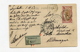 !!! COTE DES SOMALIS, CPA RECO DE DJIBOUTI POUR L'ALLEMAGNE DE 1913 - Storia Postale