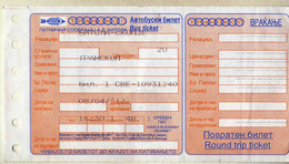 Transportation Tickets Bus Station Bitola,Relation Bitola / Skopje,Bus Operator TRANSKOP Bitola,Macedonia - Unclassified