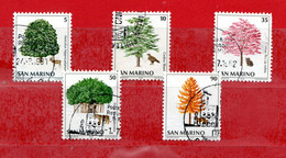 SAN MARINO ° 1979 - NATURA Da SALVARE.  Unif.1032-1033-1034-1035-1037.  Usati - Used Stamps