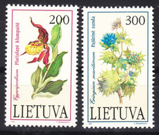 Lithuania Litauen 1992 Flowers Mi#499-500 Mint Never Hinged - Lithuania