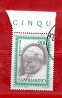 SAN MARINO ° 1982 - VISITA DEL PAPA GIOVANNI PAOLO II .  Unif.1105.  Usati - Used Stamps