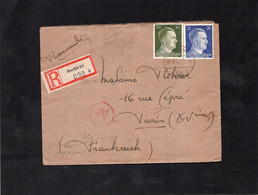 LAC - Griffe Censure Ae - Recommandé BERLIN  65  Sur Timbres Hitler YT 717 & 718 - WW II