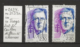 VARIETE FRANCAISE N° YVERT   2634 A - Used Stamps