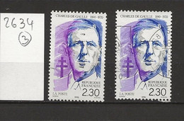 VARIETE FRANCAISE N° YVERT   2634 A - Used Stamps