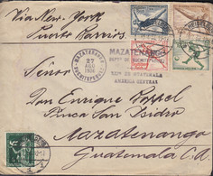 DR 6609-612, 622, MiF, Auf Auslands-Brief Nach Guatemala Via New York Mit Stempel: Heidelberg 14.7.1936 - Cartas
