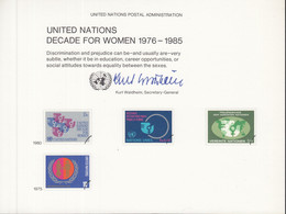 UNO NEW YORK, Erinnerungskarte Nr 17, Frauendekade 1980 - Cartas & Documentos